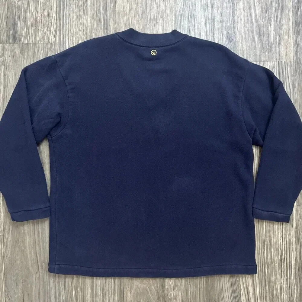 St. John Sport Marie Gray Vintage Pullover Sweater Size Medium Blue Nautical - Picture 3 of 4